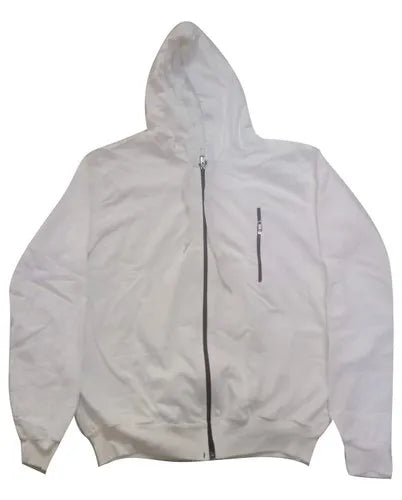 Classic White Zip-Up Hoodie | Comfortable & Stylish – EdgeMode