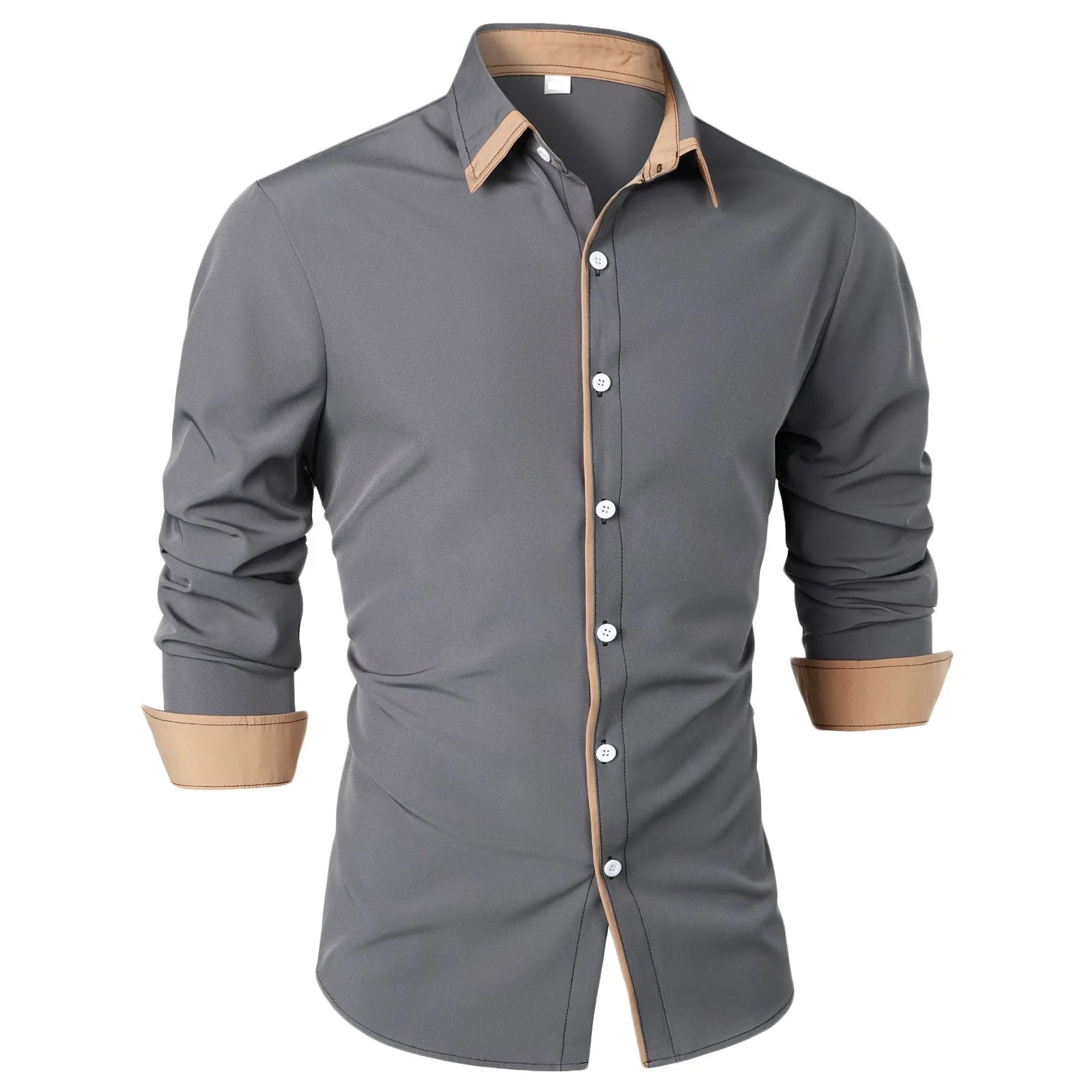 Slim Fit Dress Shirt with Contrast Trim